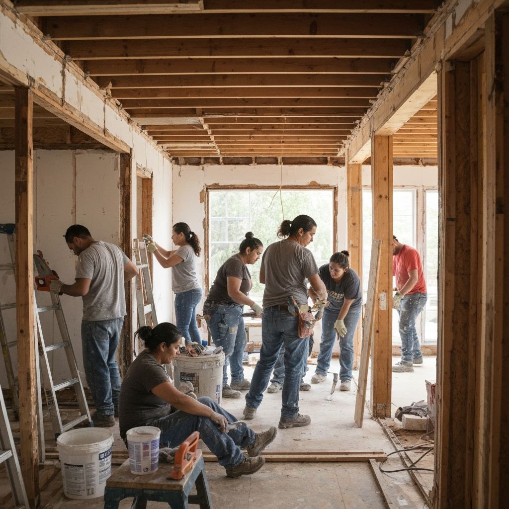 Active renovation construction progress